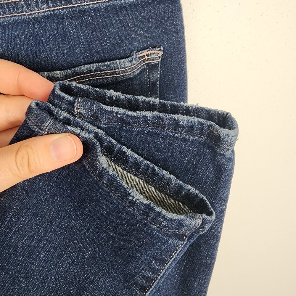 Good American Dark Wash Good Legs Crop Stretch Denim Jeans Size 4/27 - Picture 11 of 11